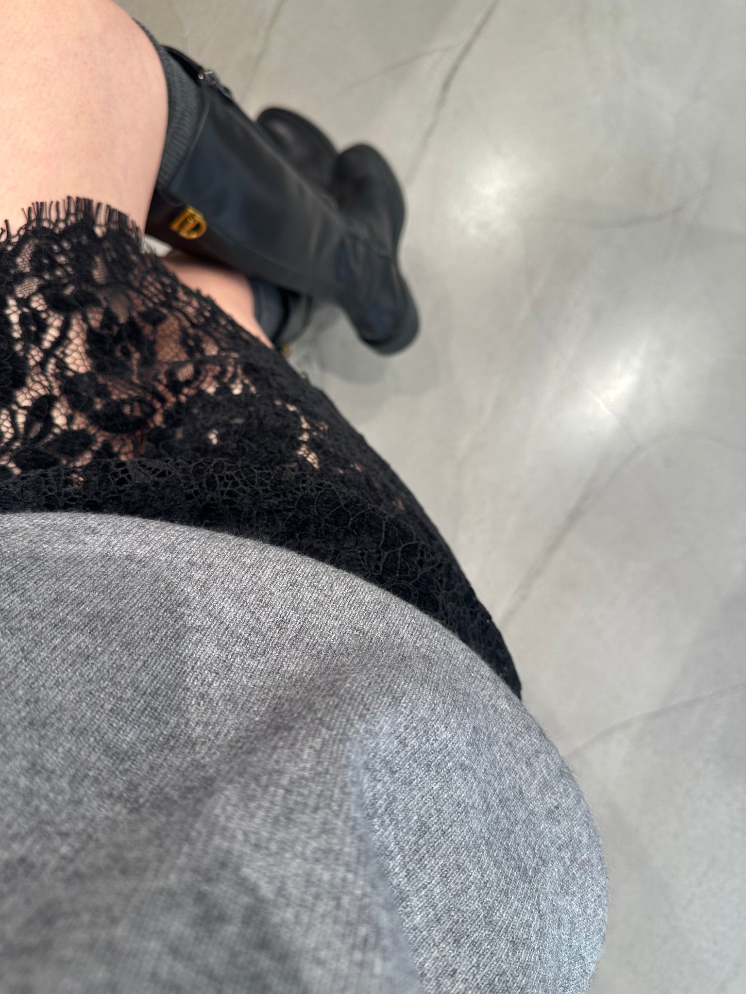 Lace Suede Mini Skirt