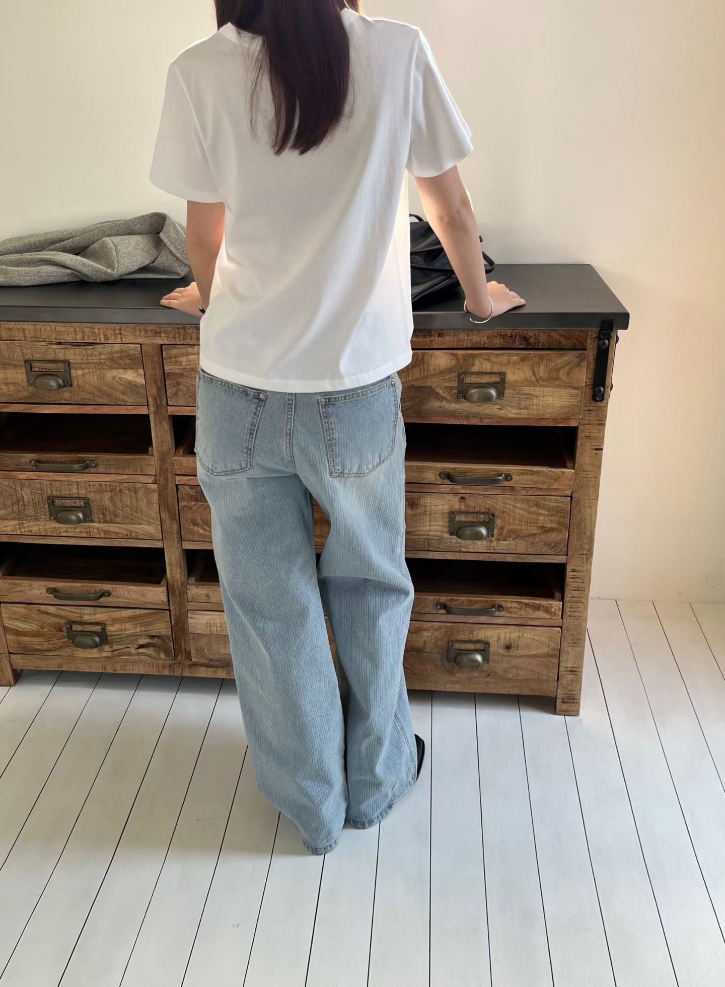 Embossed Stripe Jeans