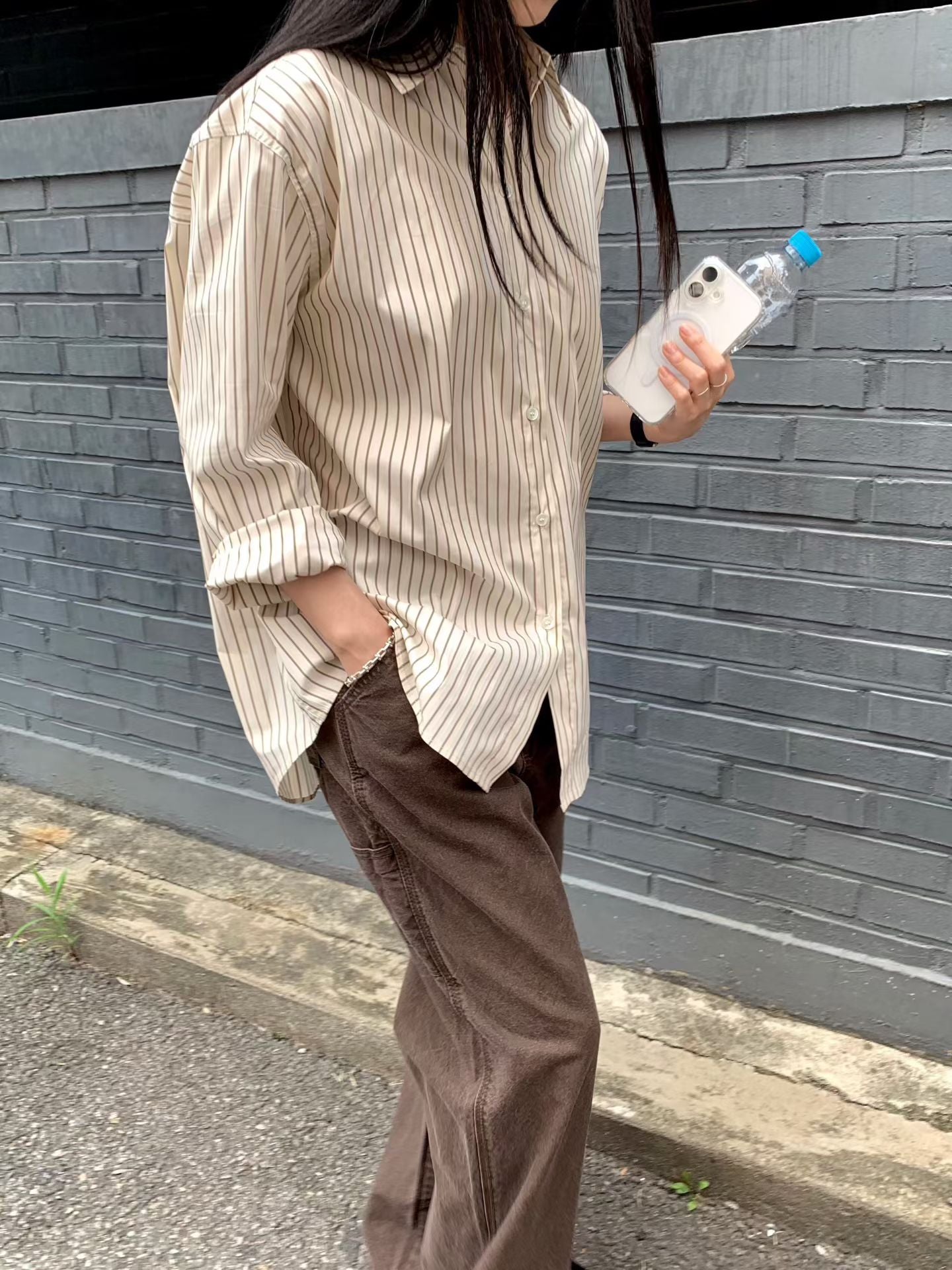 Side Button Twist Stripe Shirt (9-11Sep超抵價$468, 之後批發價$498)