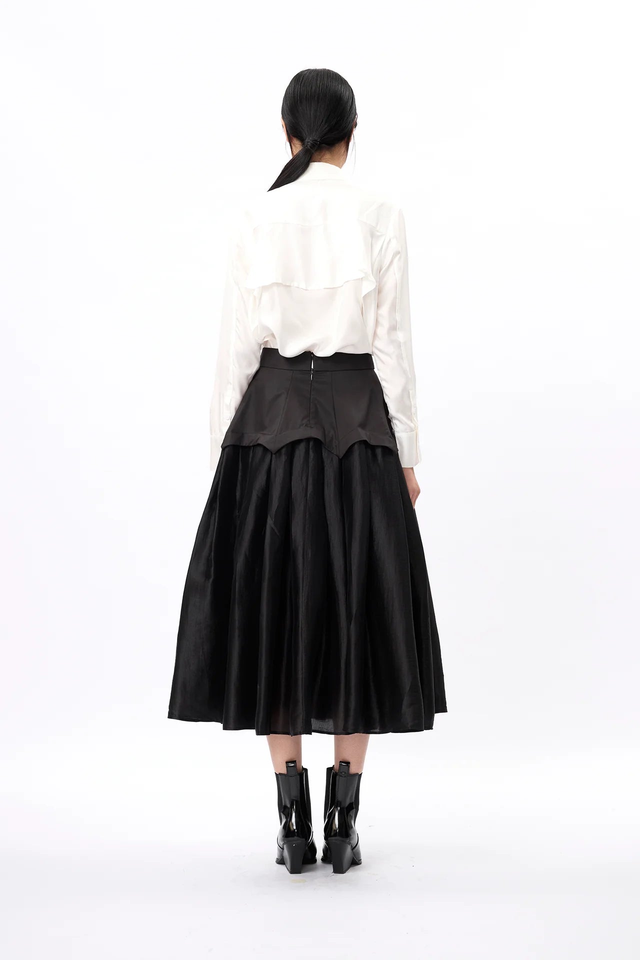 Structural Waistline See-through Skirt