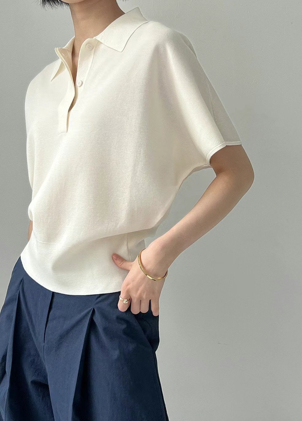 Premium Polo Knit Top