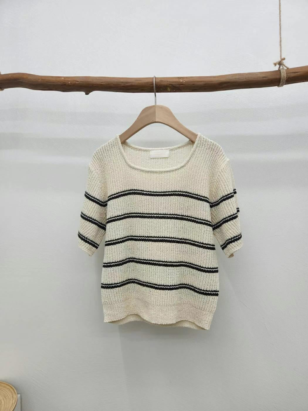 Summer French Stripe Knit Top
