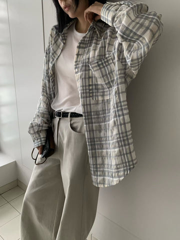 See Through Checker Shirt (29Apr-1May $448, 之後批發價$498）