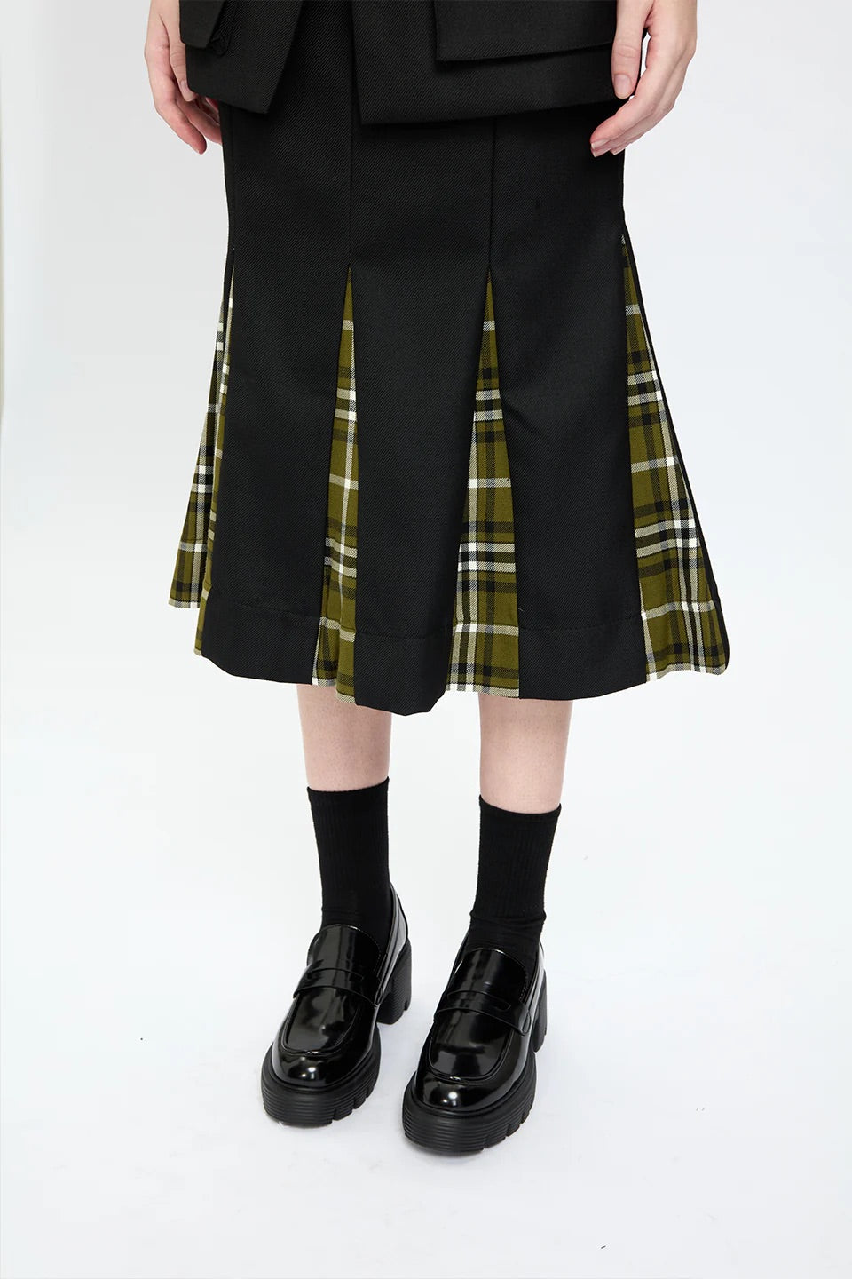 Urban Plaid Layered Skirt