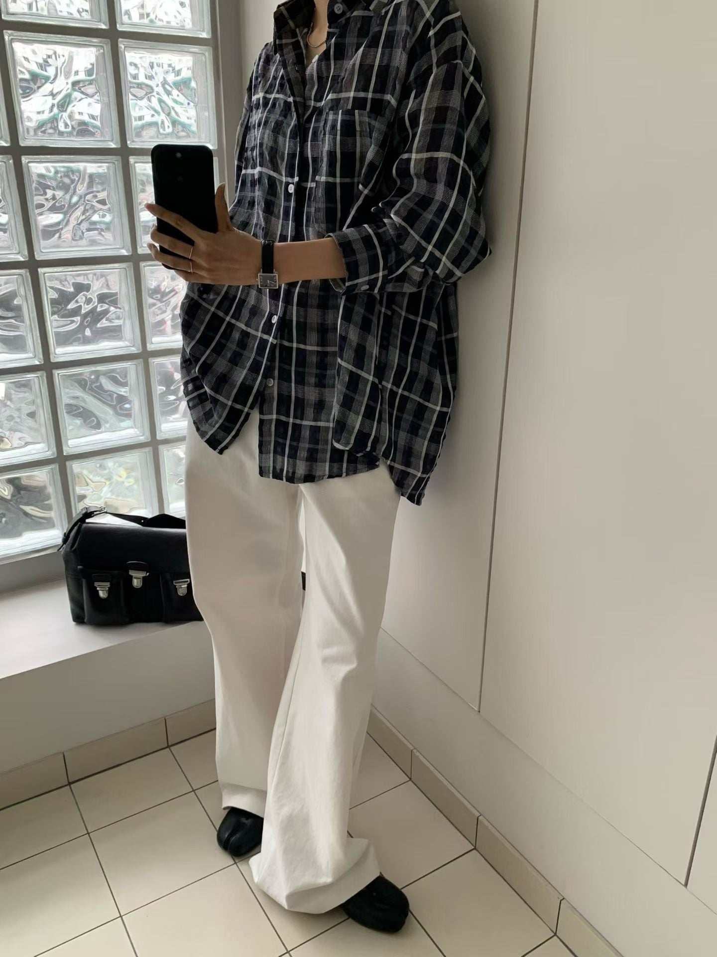See Through Checker Shirt (29Apr-1May $448, 之後批發價$498）
