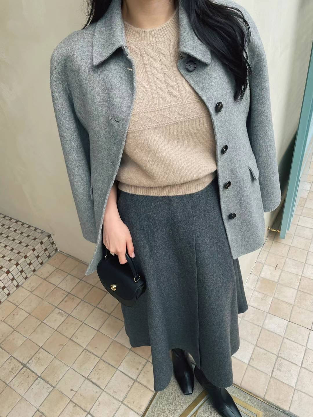 Deluxe Button Tie Wool Coat