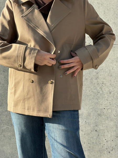 Double Breast Snap Boxy Light Trench (限時至抵價$398到今晚23:59, 之後超抵價$468)