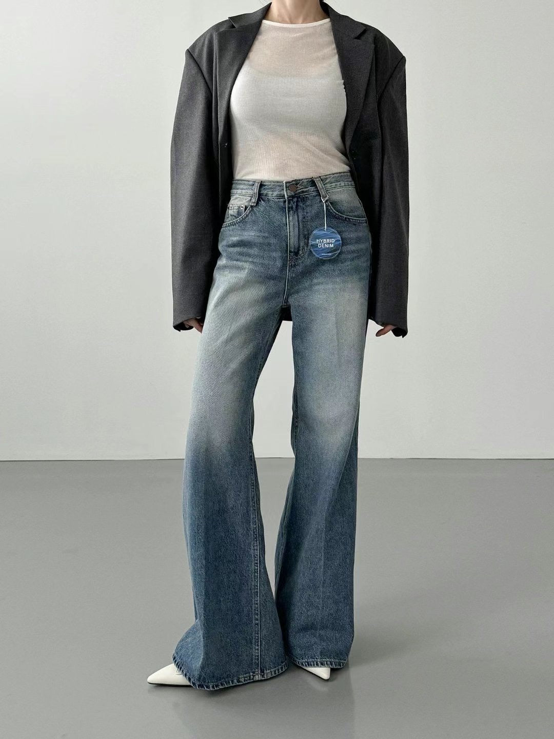Washed Flare Jeans