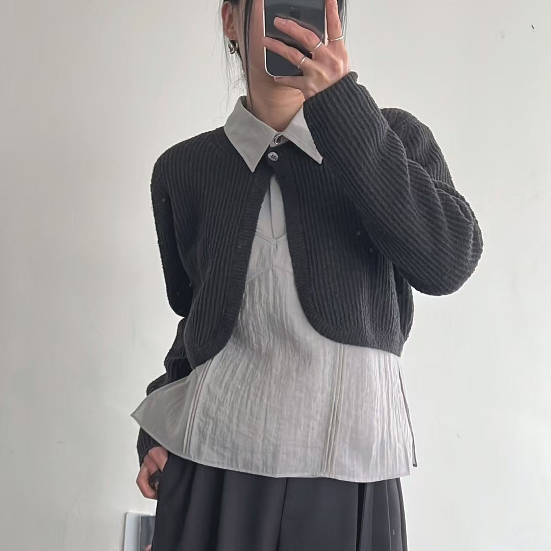 Cropped Modern Cardigan