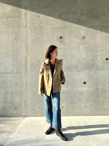 Double Breast Snap Boxy Light Trench (限時至抵價$398到今晚23:59, 之後超抵價$468)