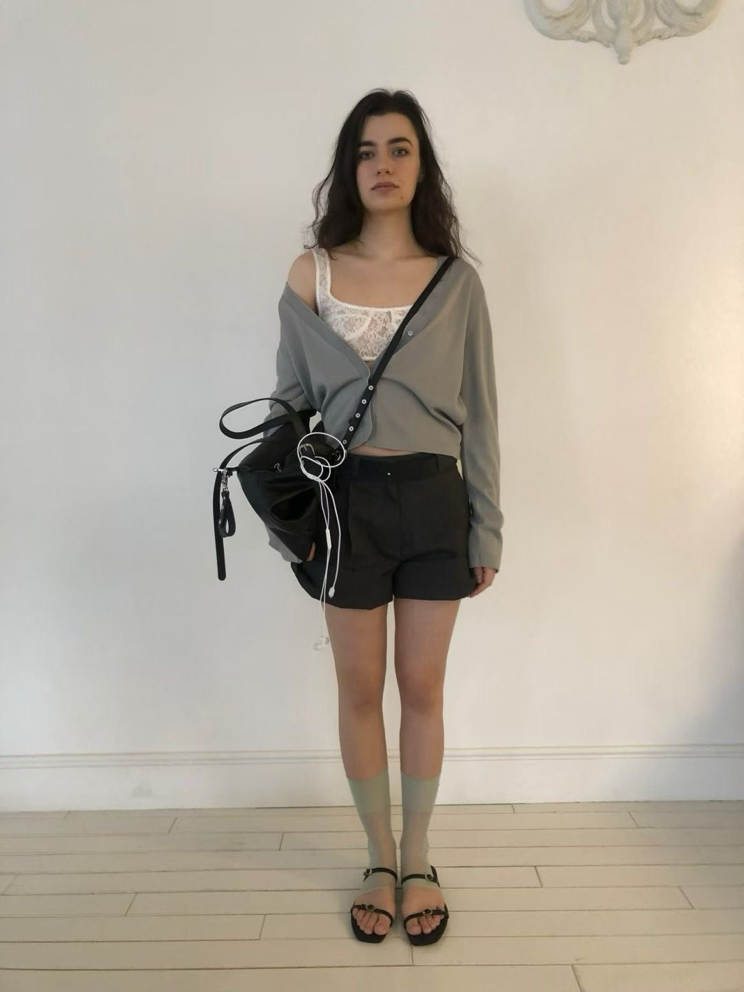 V Neck Button Knit Top