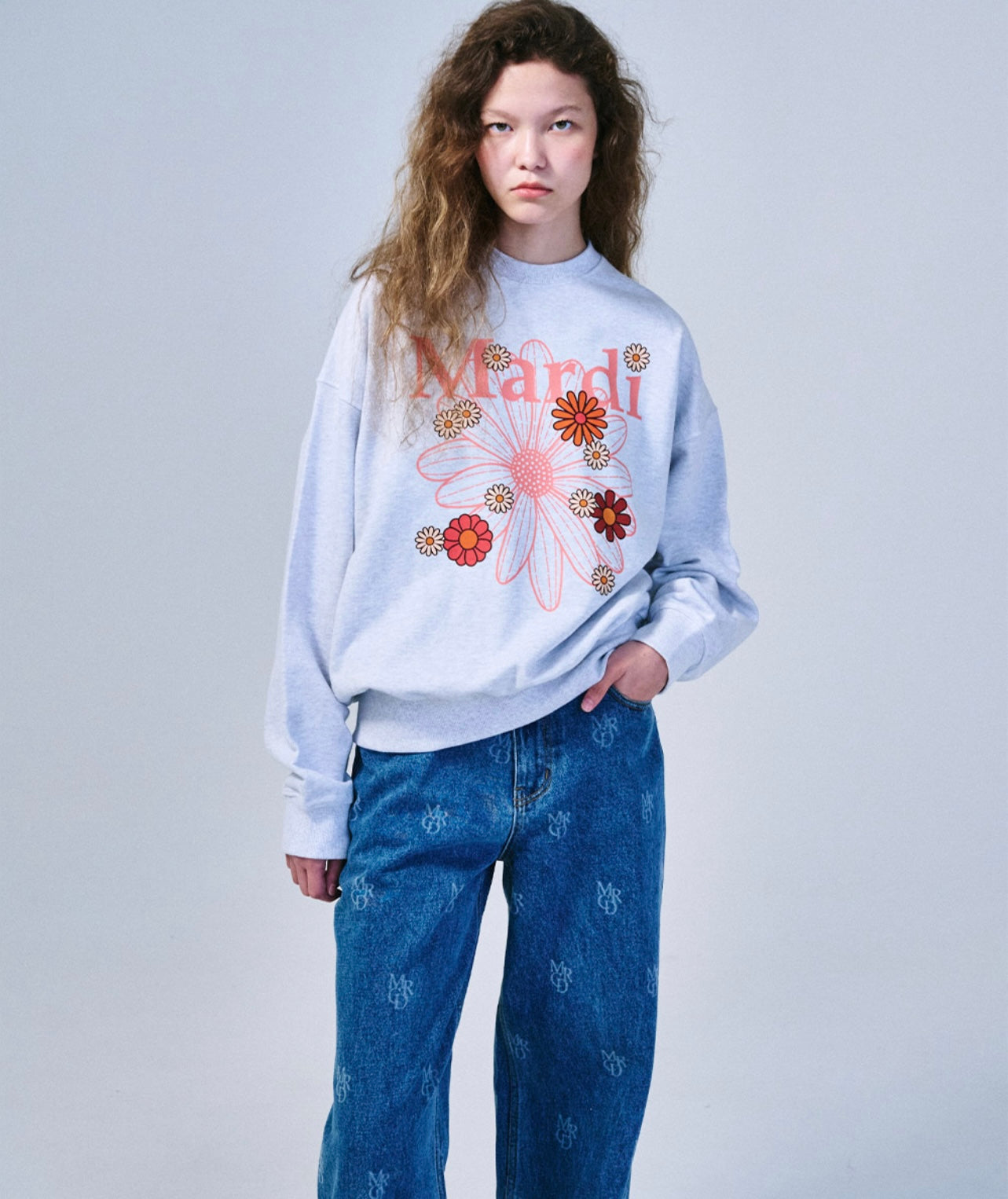 SWEATSHIRT BLOSSOM HEATHER CORAL