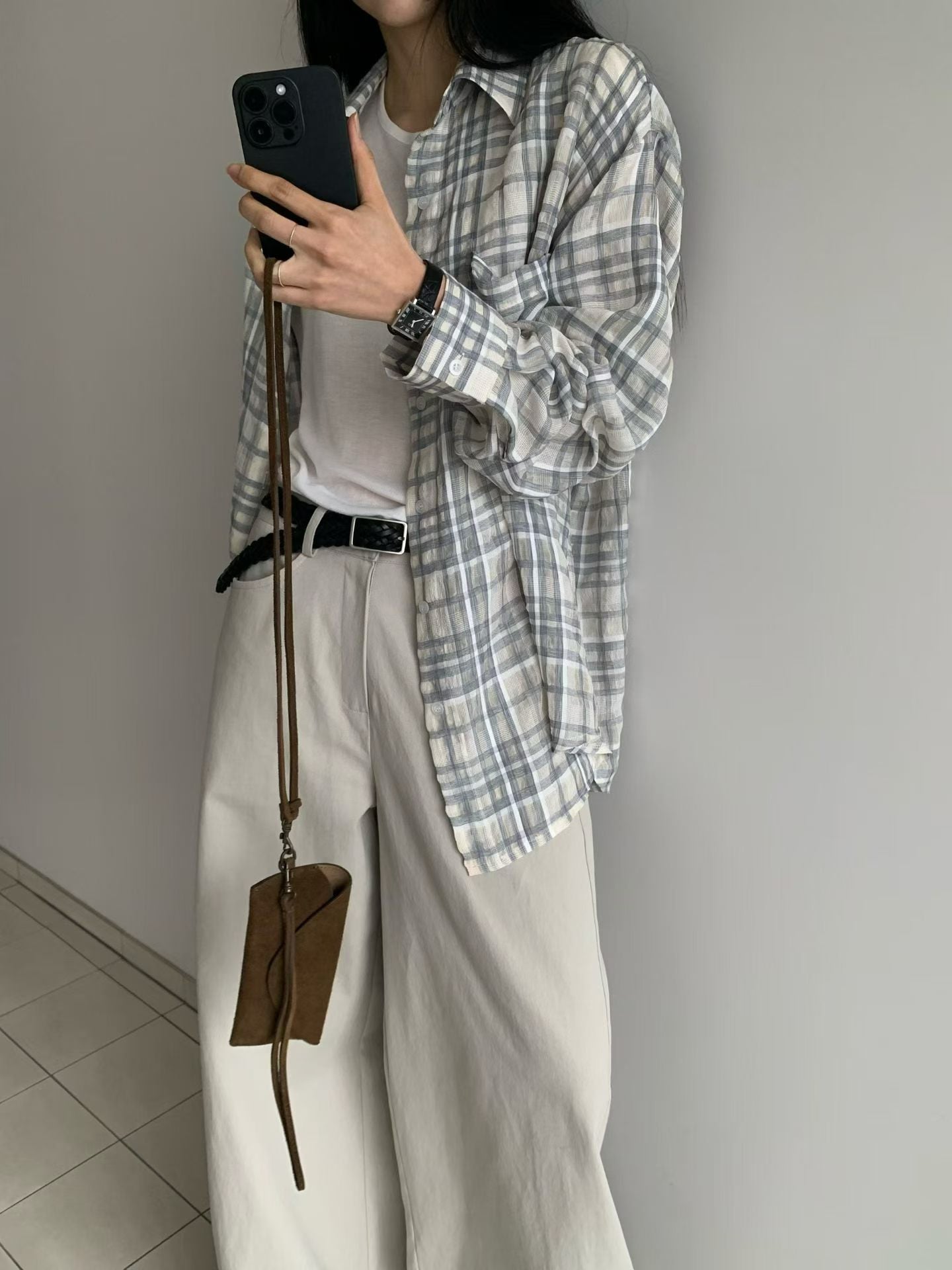 See Through Checker Shirt (29Apr-1May $448, 之後批發價$498）