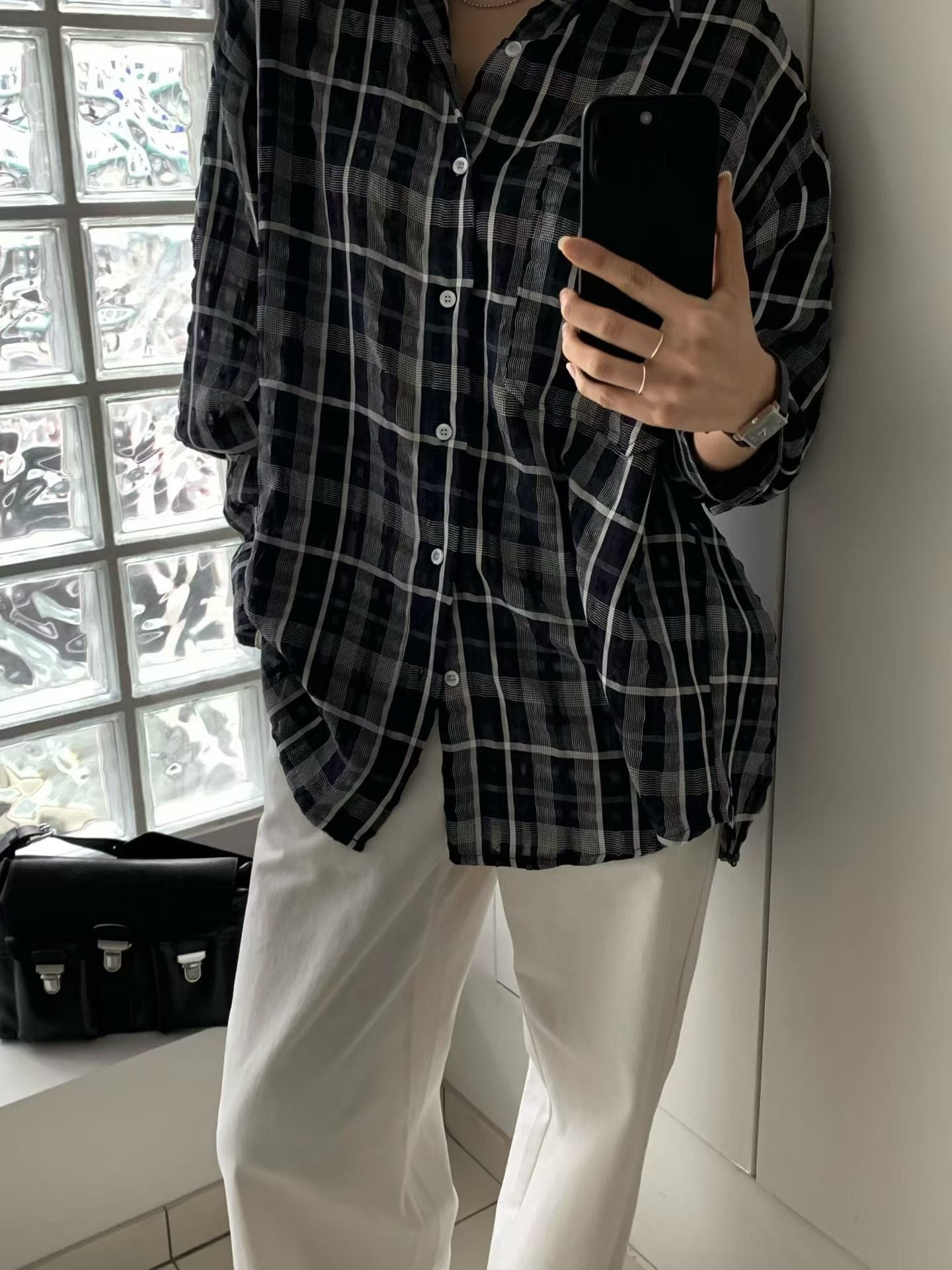 See Through Checker Shirt (29Apr-1May $448, 之後批發價$498）