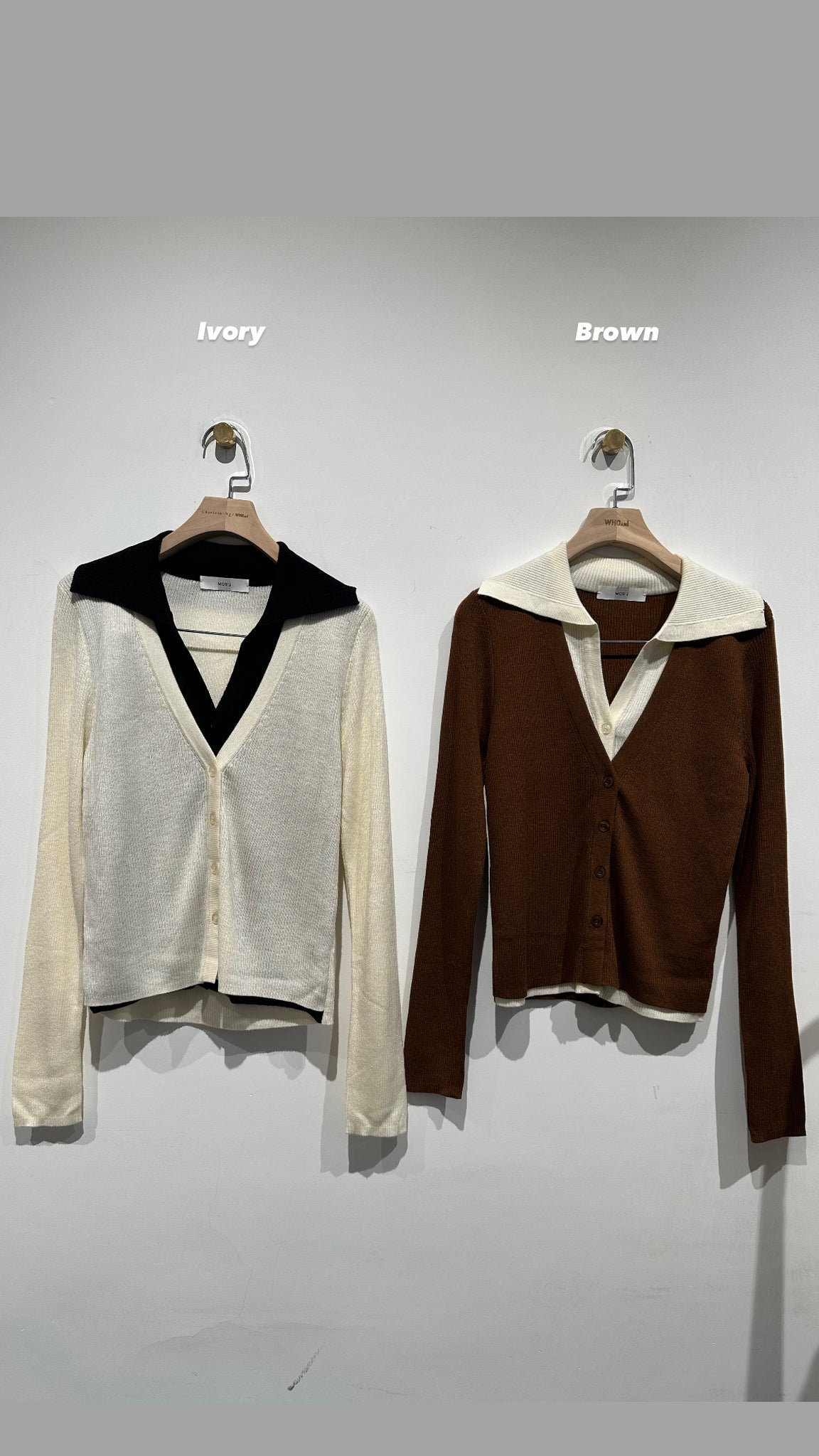 Two Tone Collar Cardigan