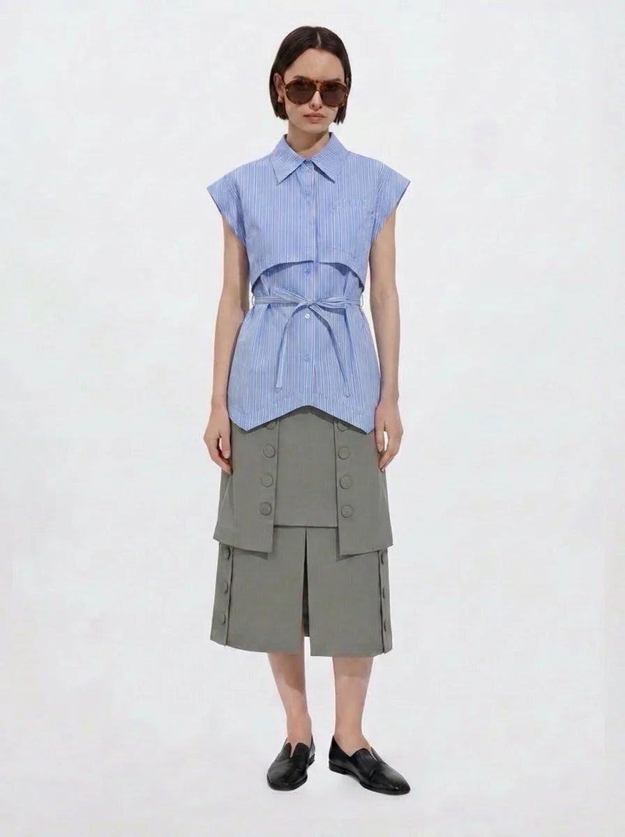 Button Slit Skirt