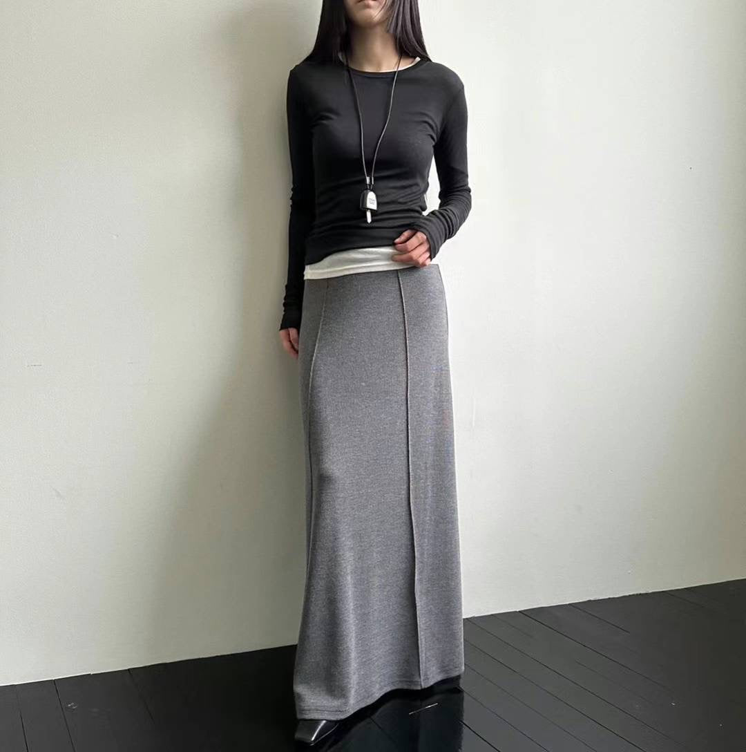 Seam Long Skirt