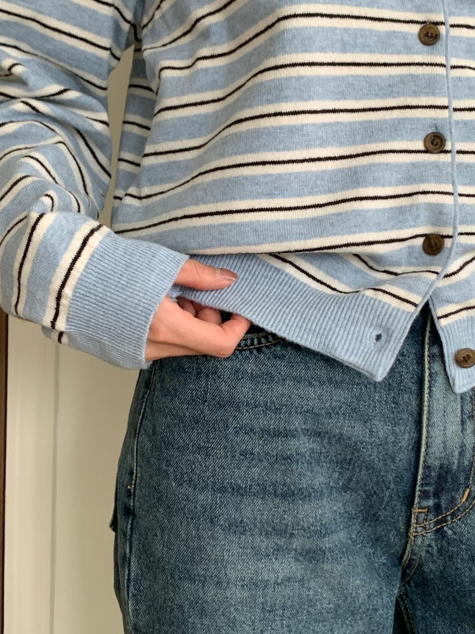 Polo Stripe Boxy Cardigan