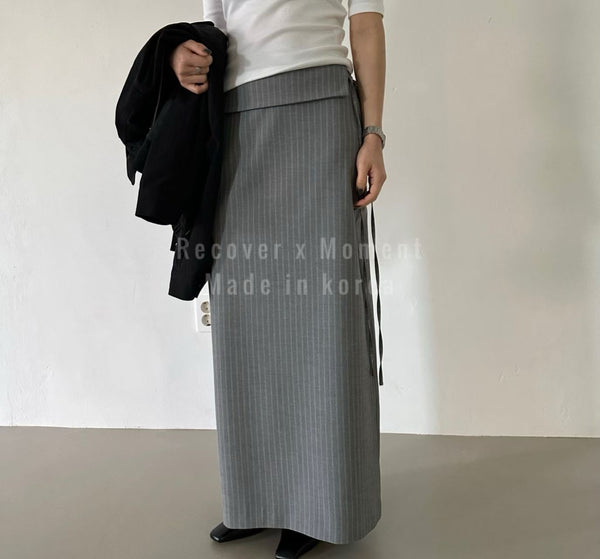 Stripe Long Slim Skirt