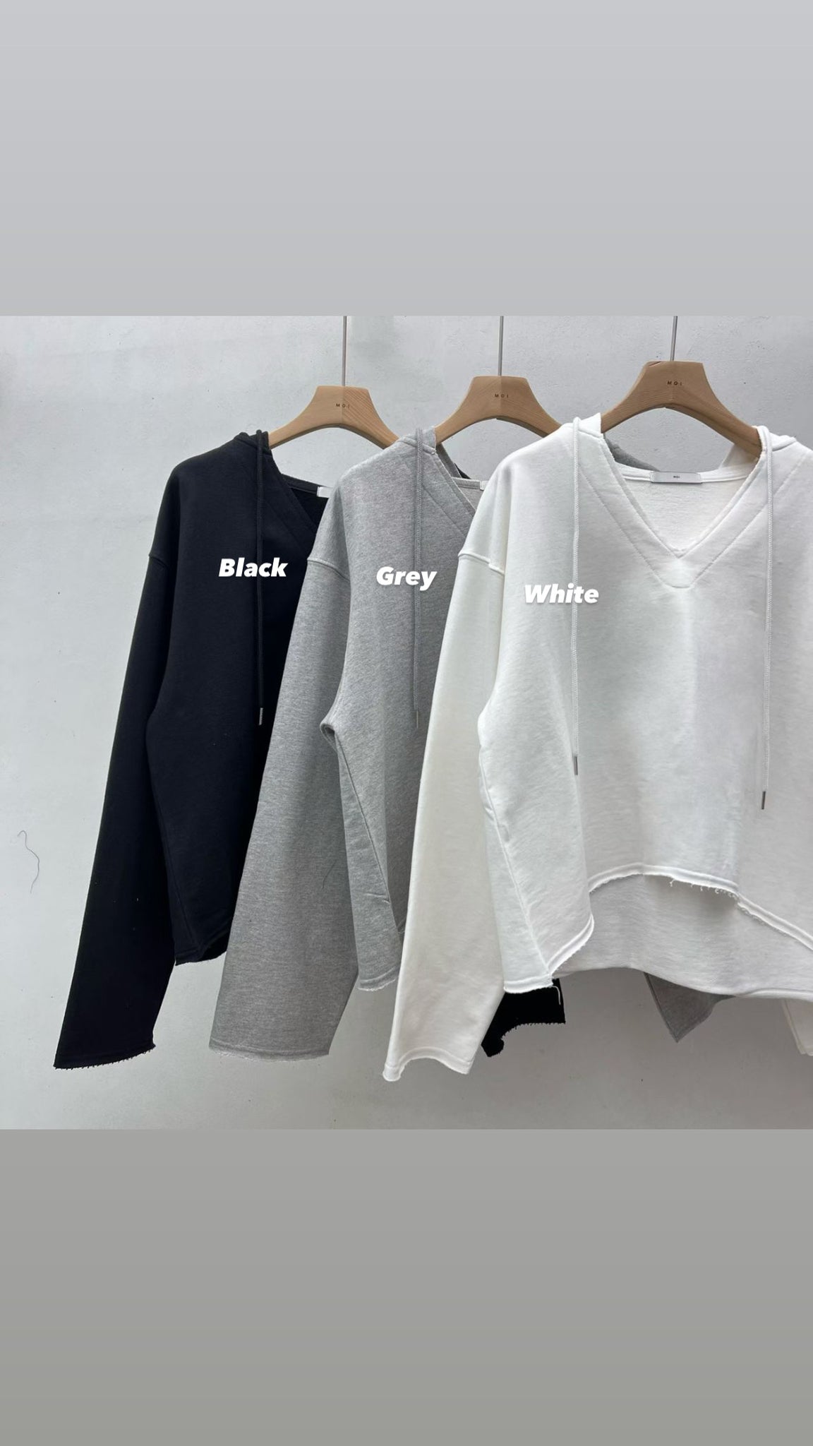V Neck Boxy Hoodies