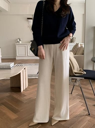 Premium V Neck Knit Top