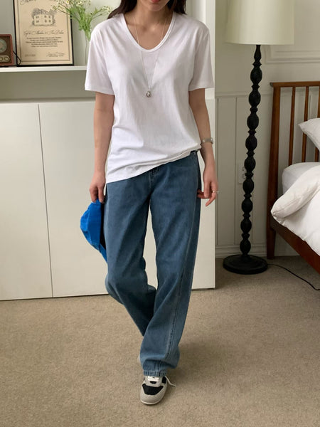 Oversize Low U Cotton Tee (加購$178）