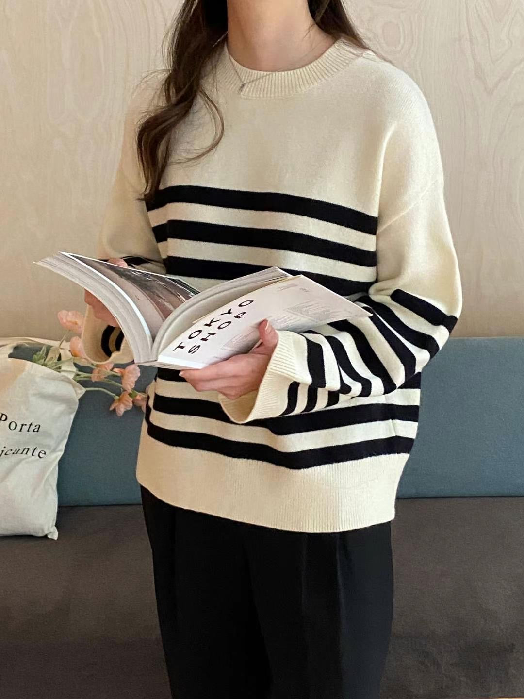 Oversize Stripe Knit Top