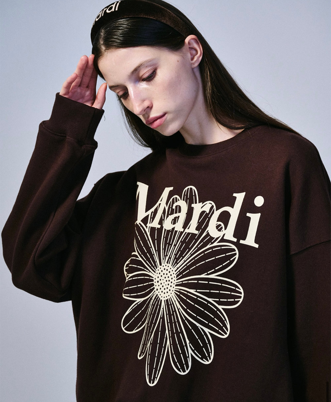 SWEATSHIRT FLOWERMARDI BROWN CREAM