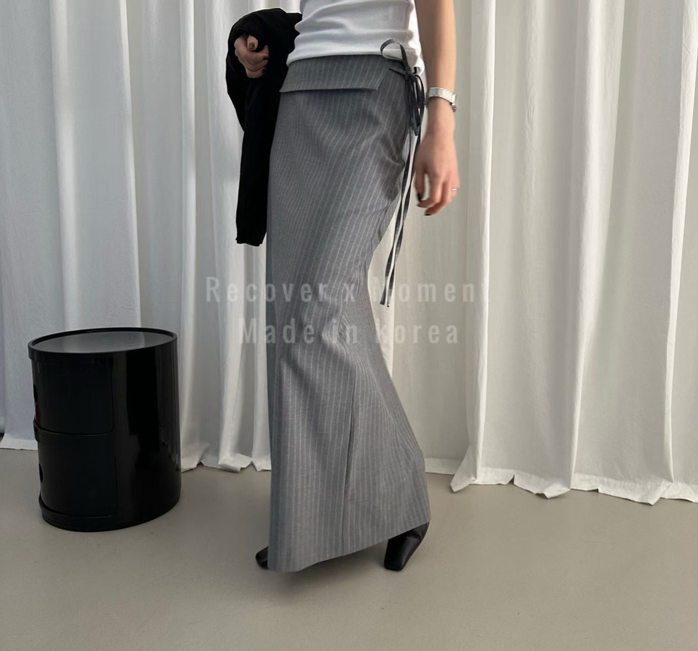 Stripe Long Slim Skirt