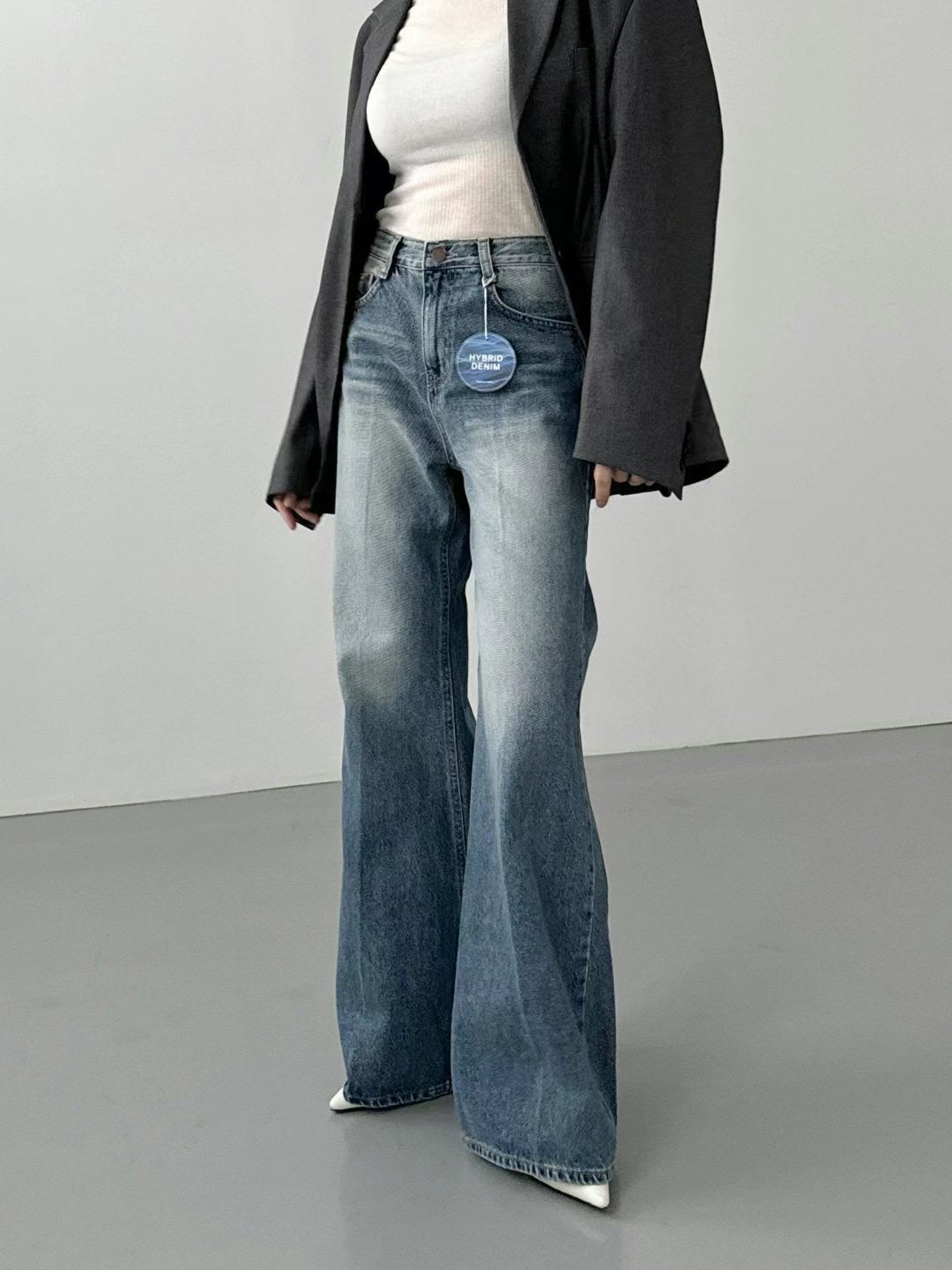 Washed Flare Jeans