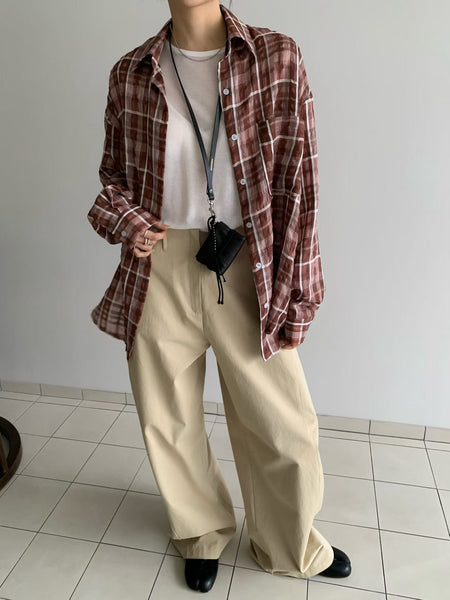 See Through Checker Shirt (29Apr-1May $448, 之後批發價$498）