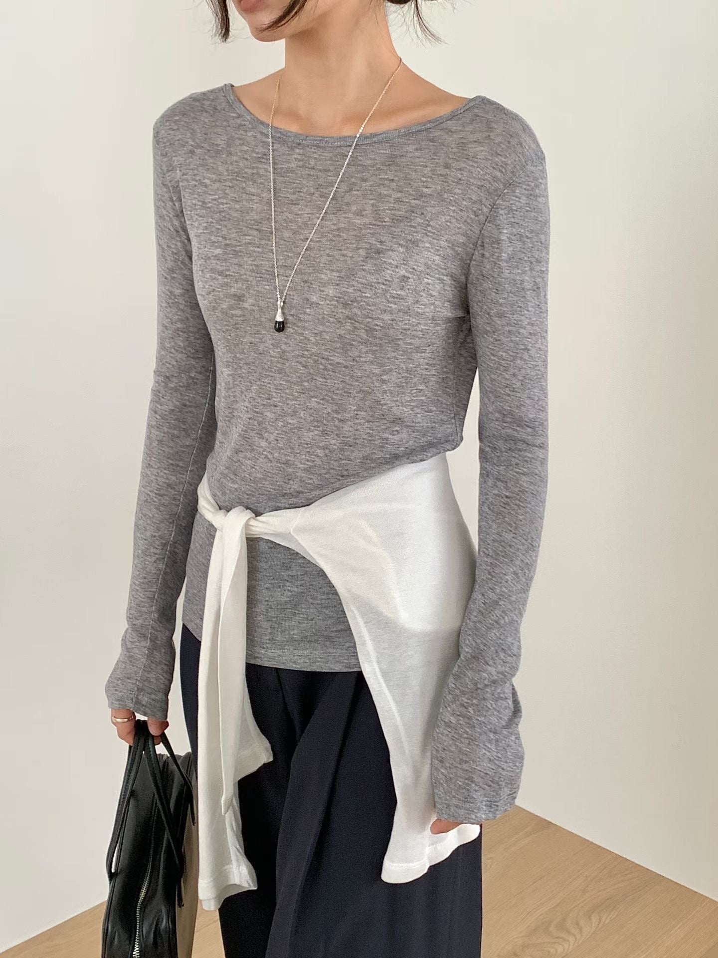 Nice Collar Thin Long Sleeve Tee (加購$188)