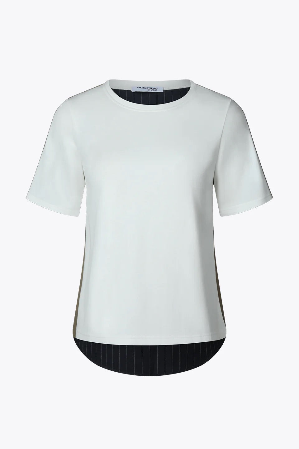 Stripe Layers Drawstring T-Shirt