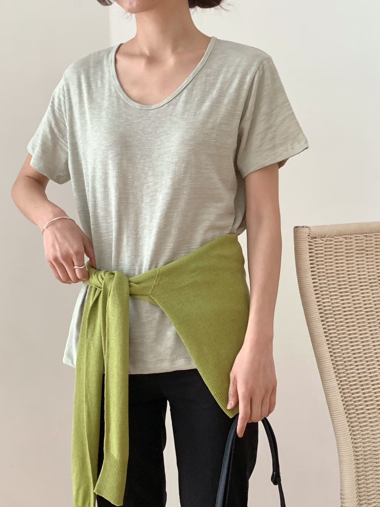 Linen Mixed Tee (加購$168)