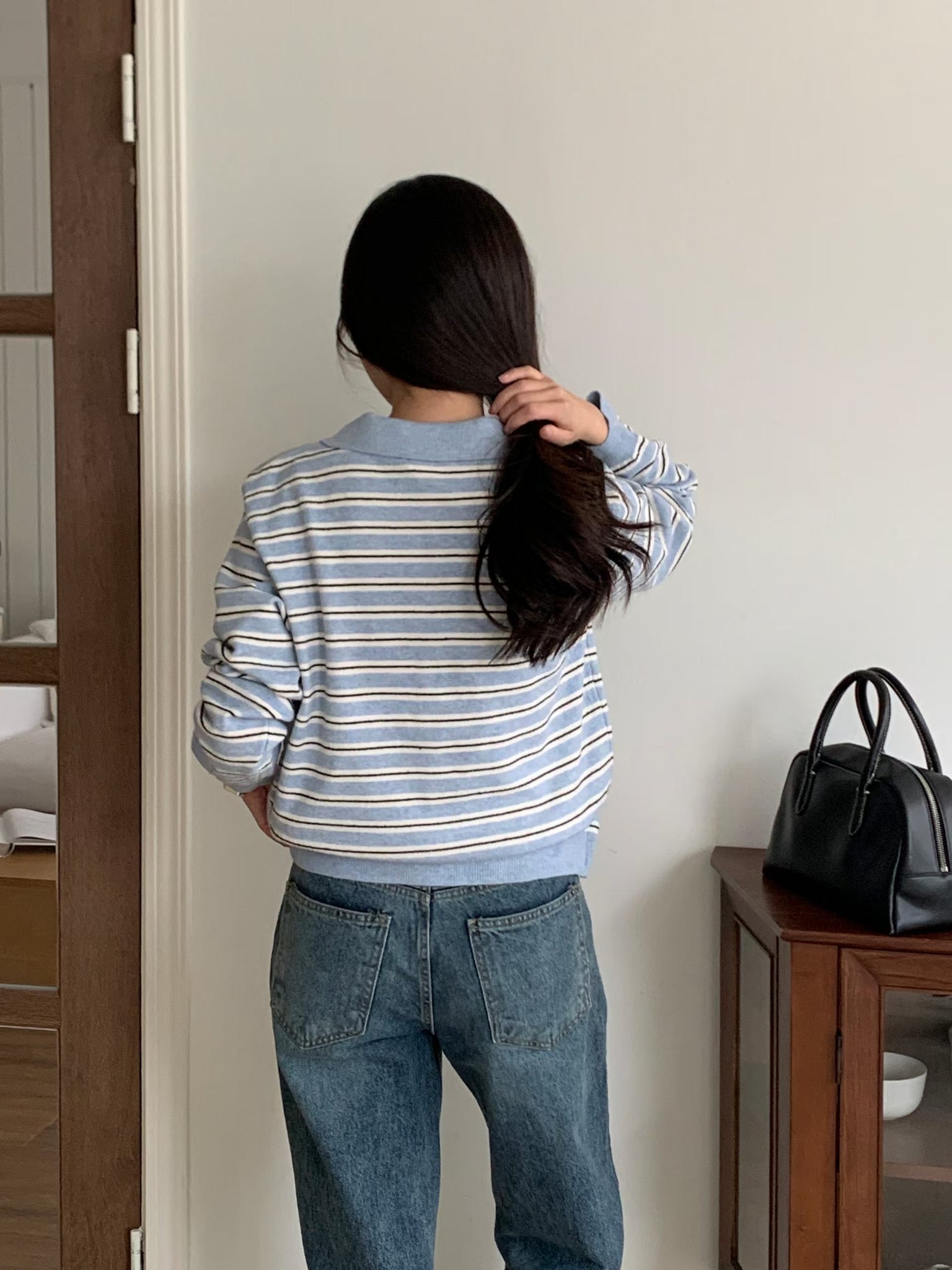 Polo Stripe Boxy Cardigan