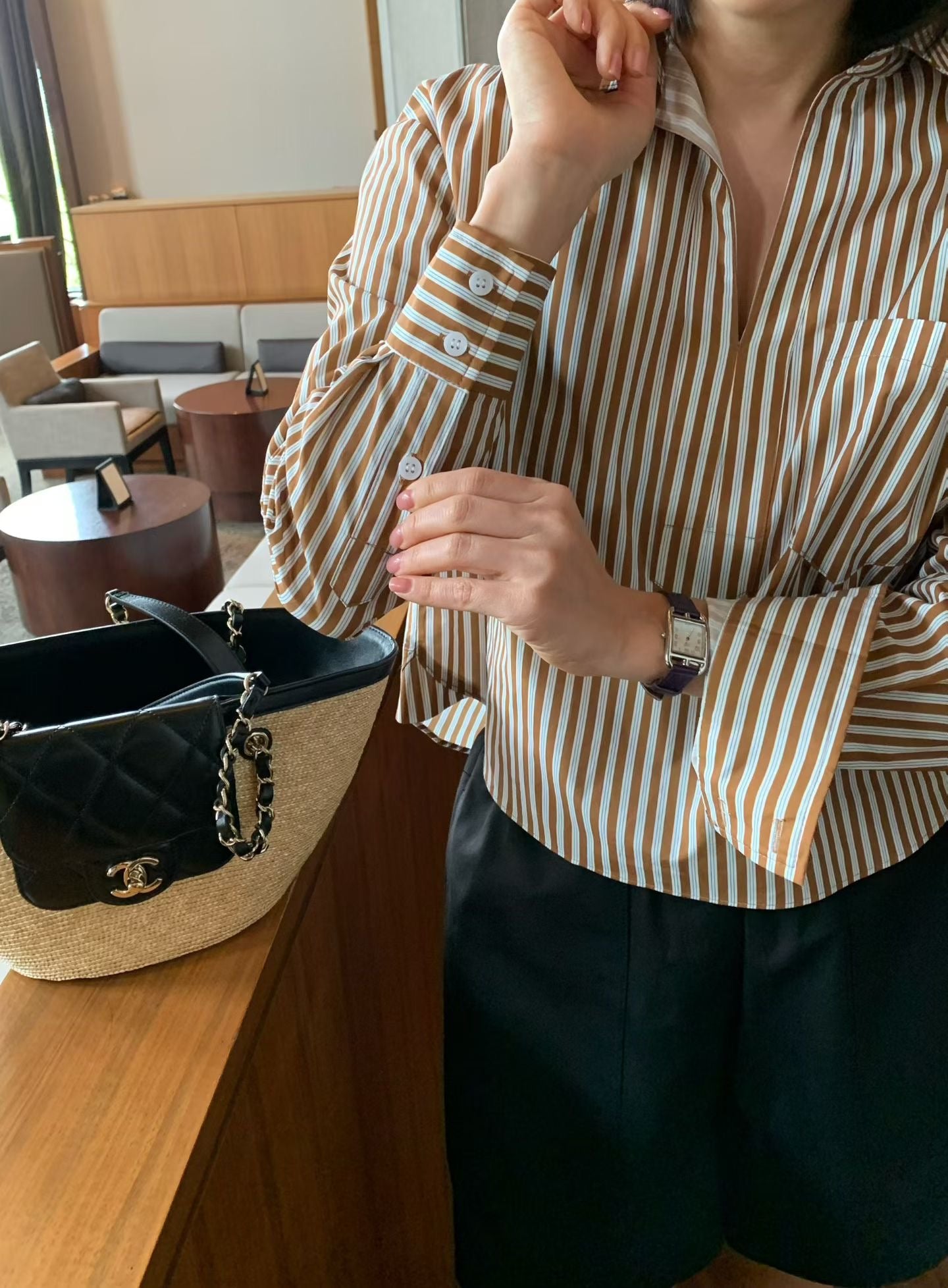 Cropped Stripe Shirt