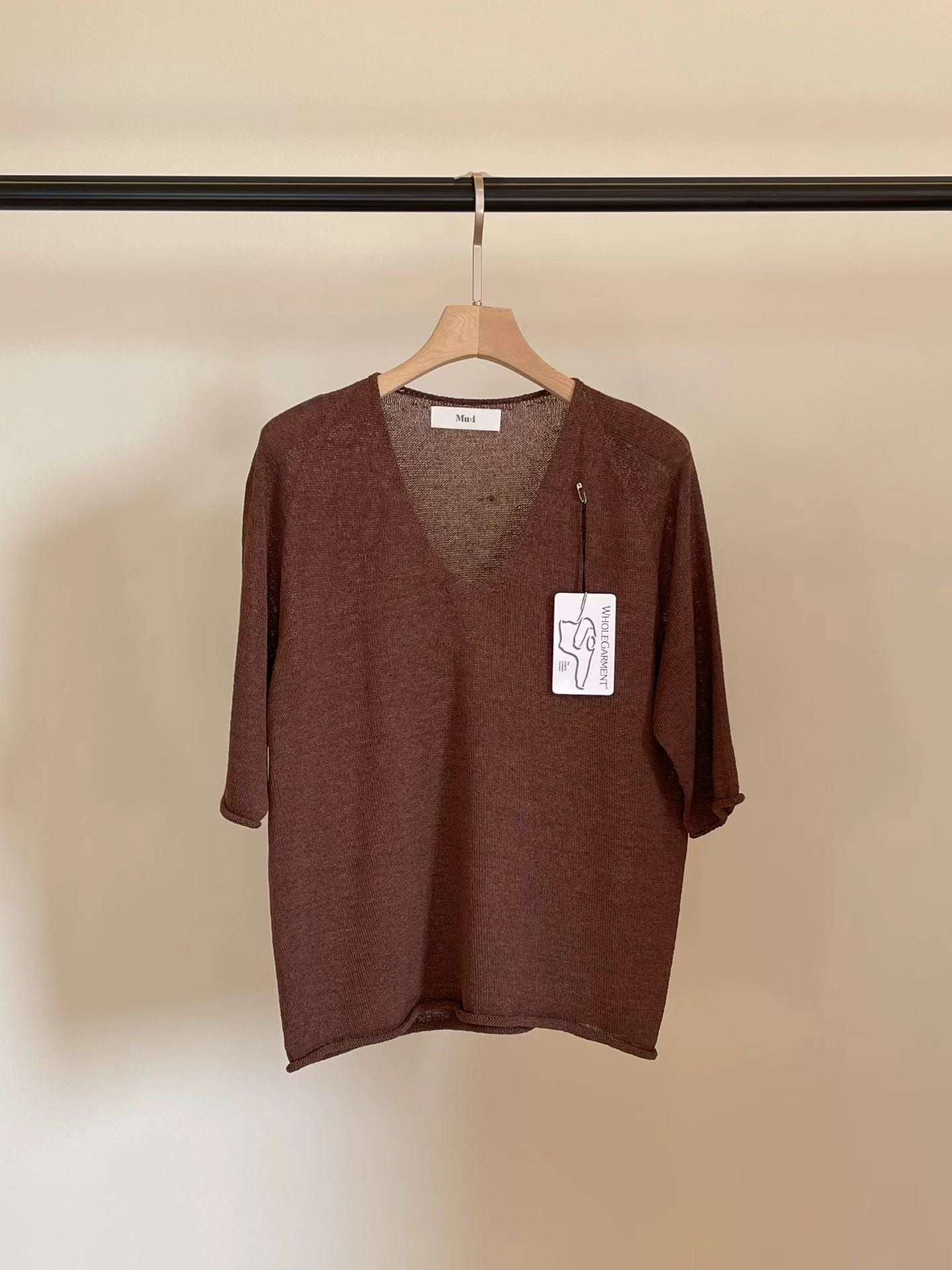 Wholegarment V Neck Knit Top