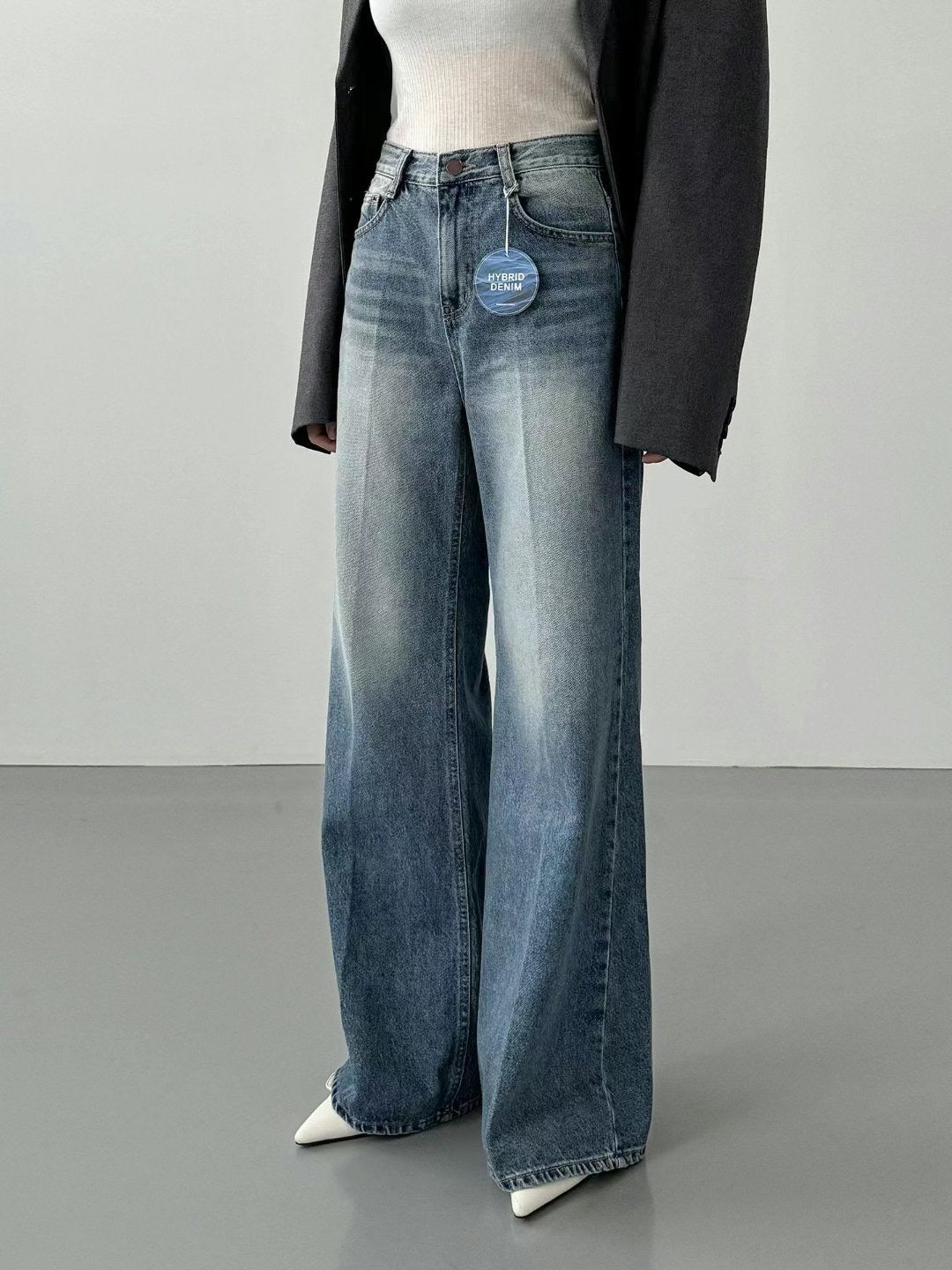 Washed Flare Jeans