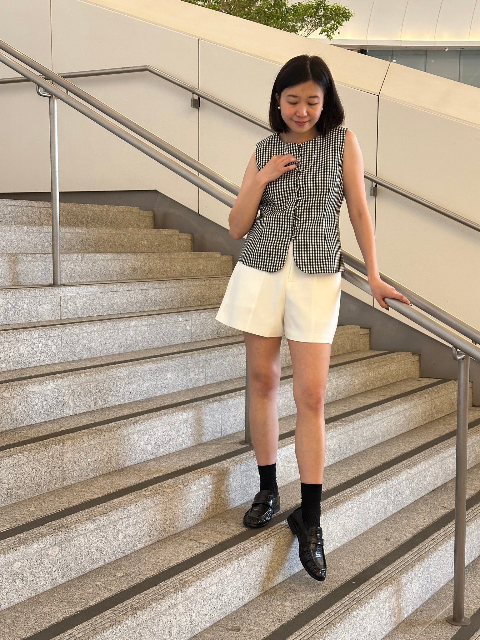 French Style Check Wasitcoat