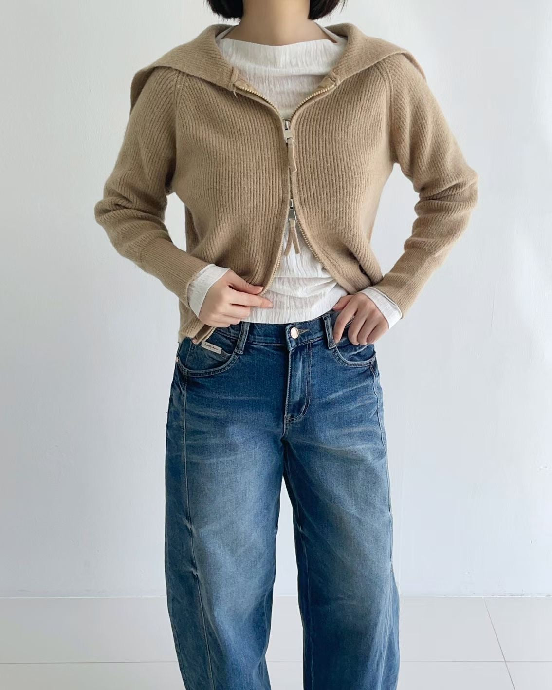 Nice Details Washing Barrel Jeans