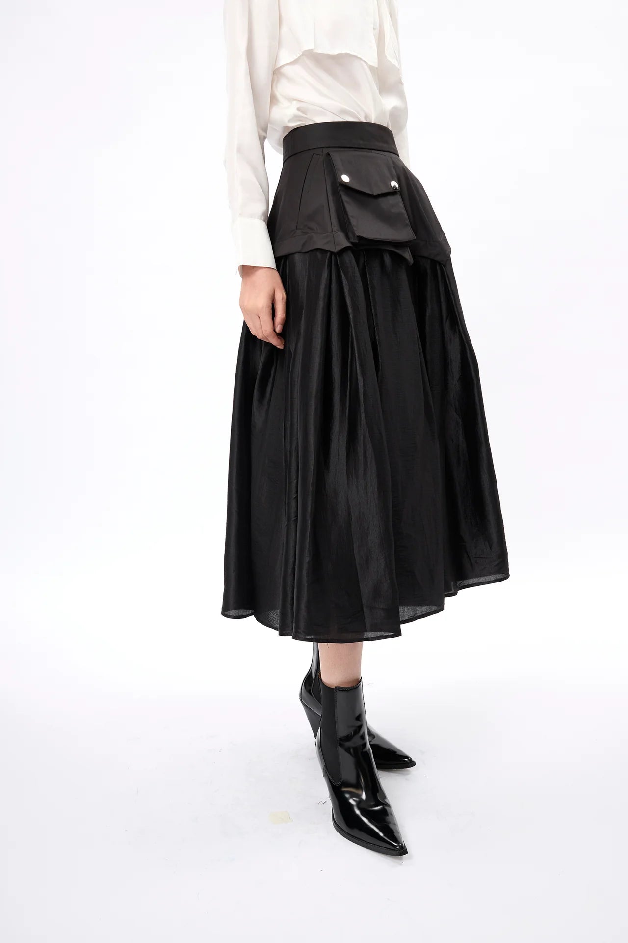 Structural Waistline See-through Skirt