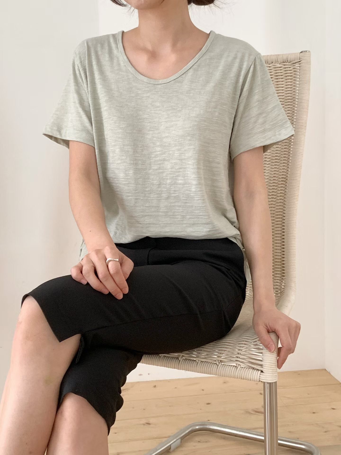 Linen Mixed Tee (加購$168)