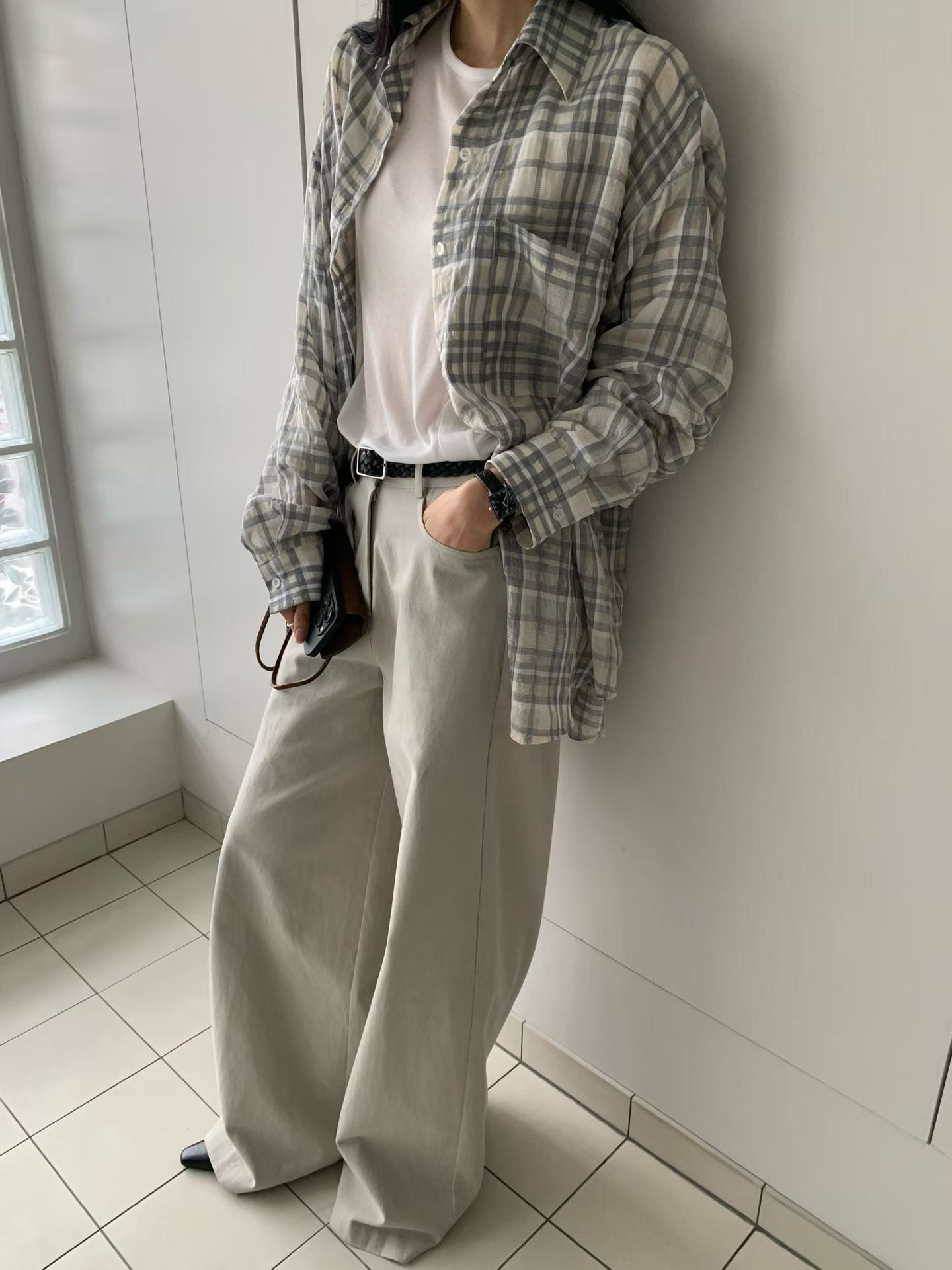 See Through Checker Shirt (29Apr-1May $448, 之後批發價$498）