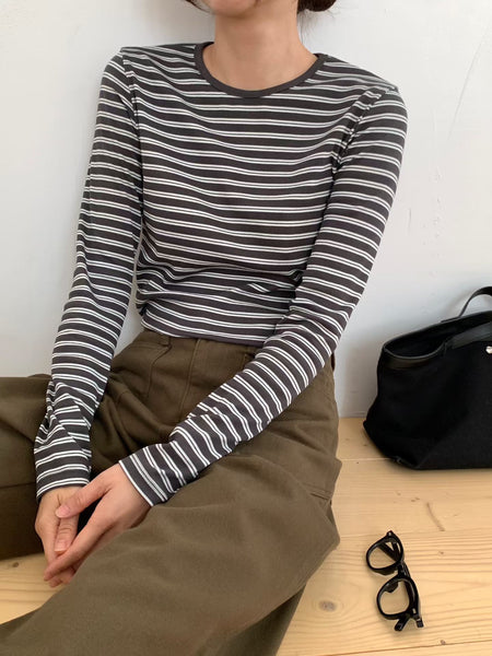 Ribbed Stripe Tee (加購$188)