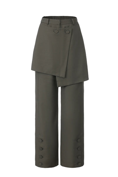 Layers Drapy Trousers Olive