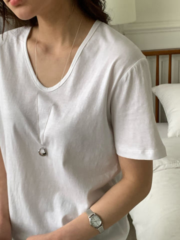 Oversize Low U Cotton Tee (加購$178）