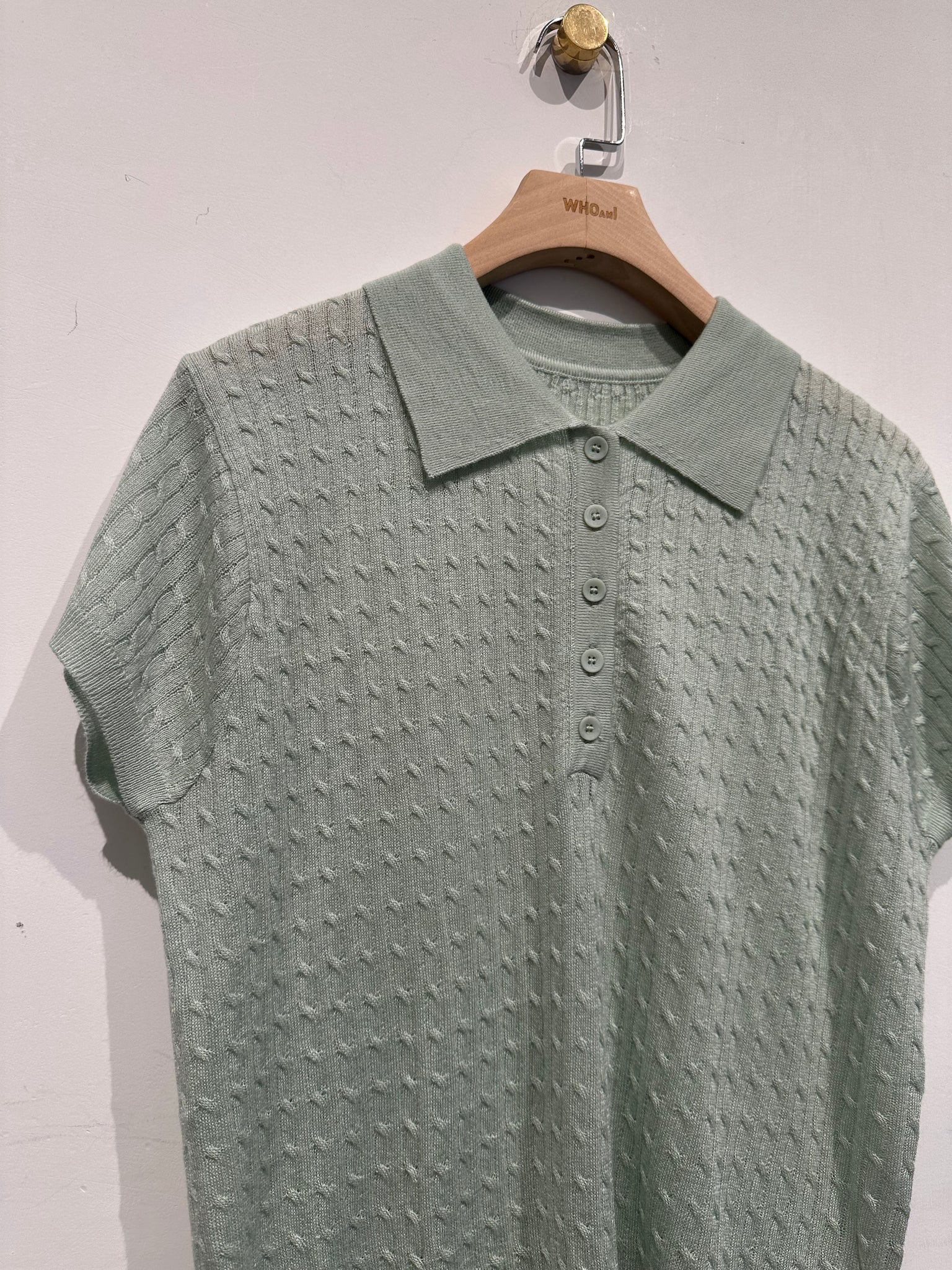 Cable Knit Polo Knit Top  (16-18Apr $298, 之後批發價$368）