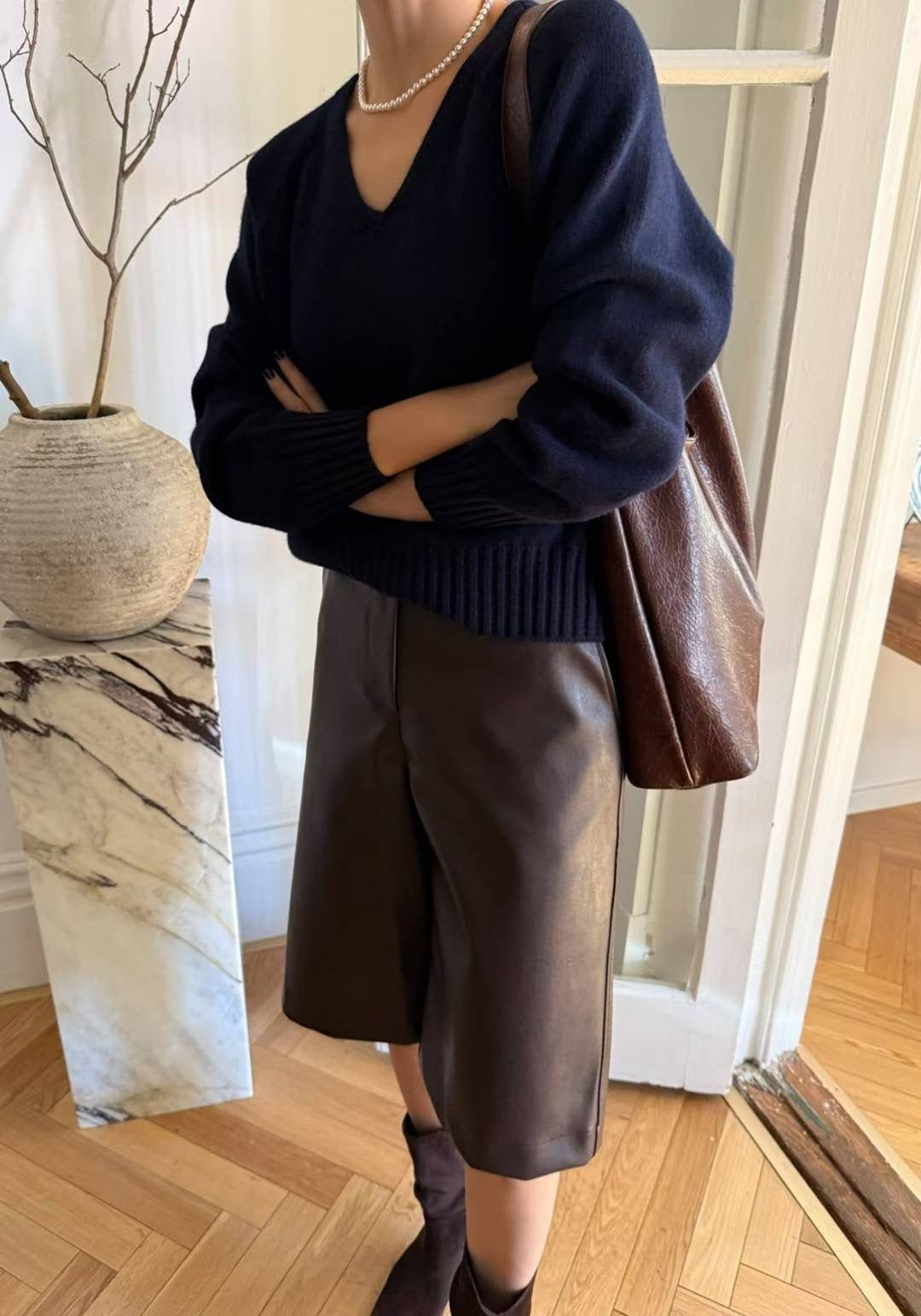 Premium V Neck Knit Top