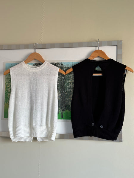 open back knit vest