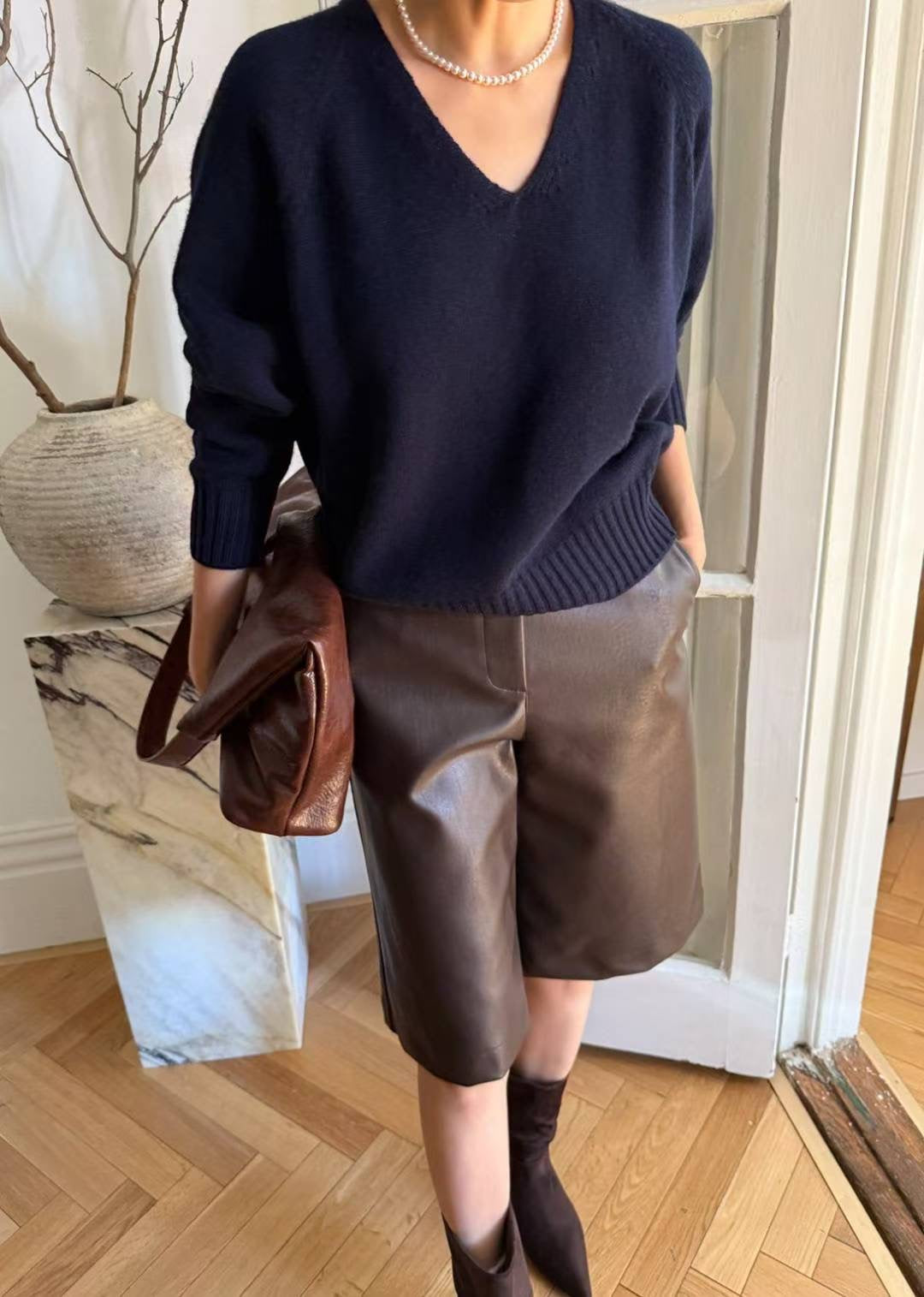 Premium V Neck Knit Top